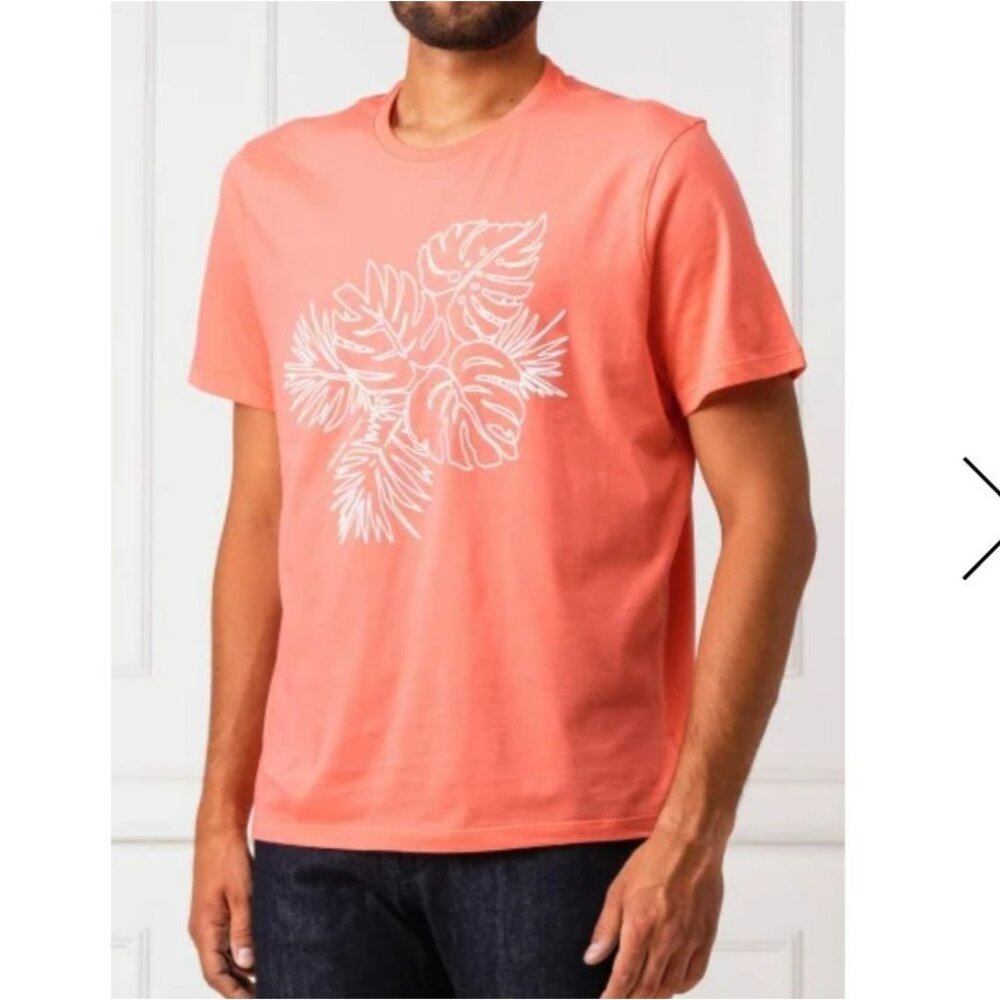 Michael kors Shirt mens size XXL Coral Color short sleeve roundneck‎ cotton new